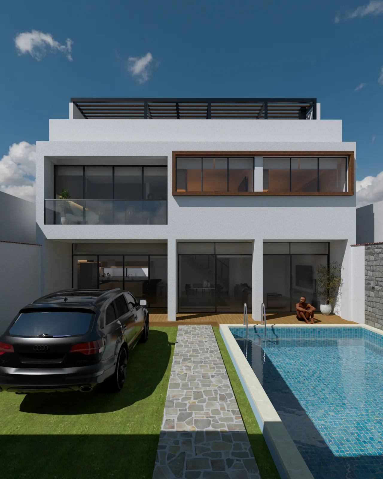 Render arquitectónico del proyecto Casa de Playa Cañete