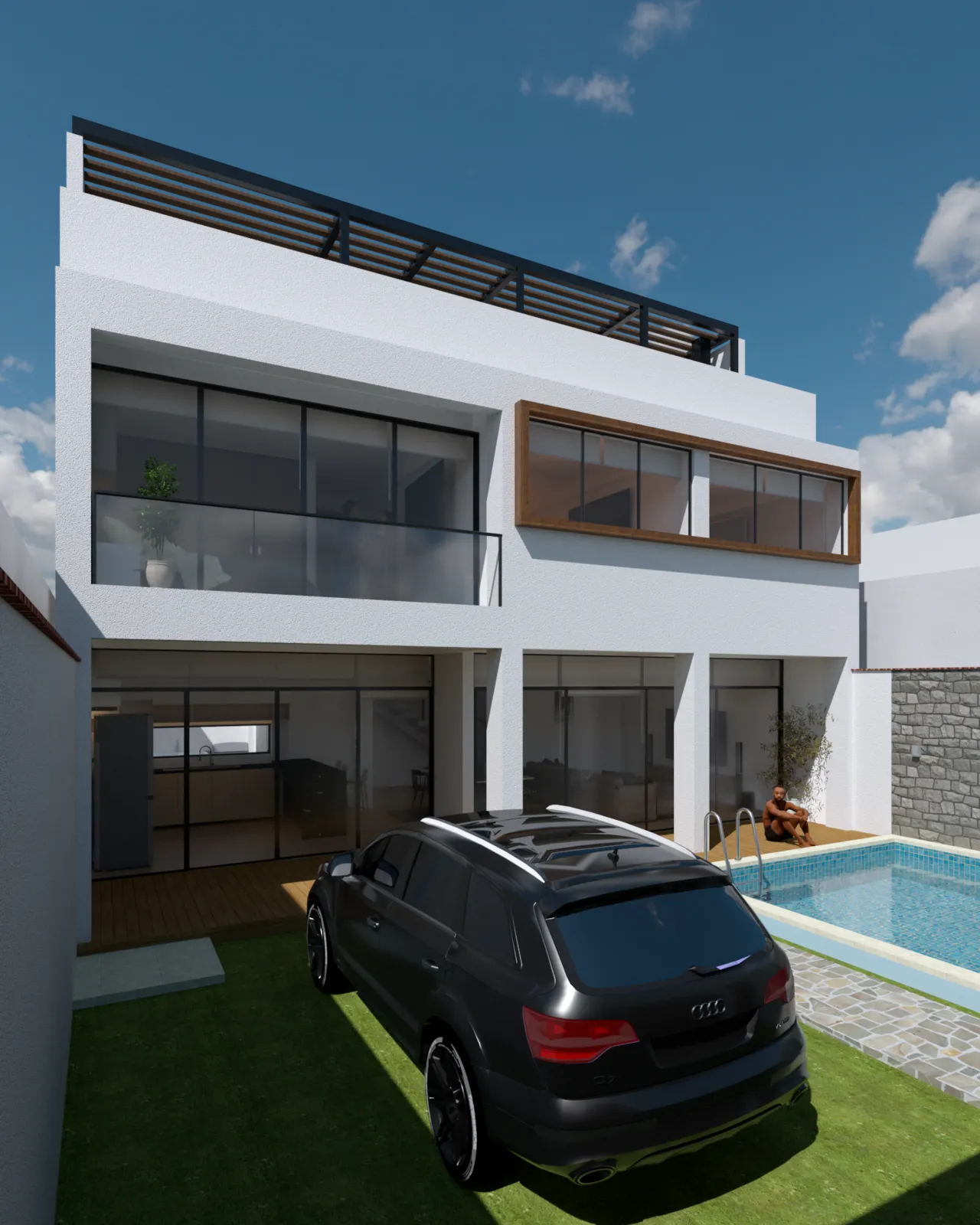Render arquitectónico del proyecto Casa de Playa Cañete