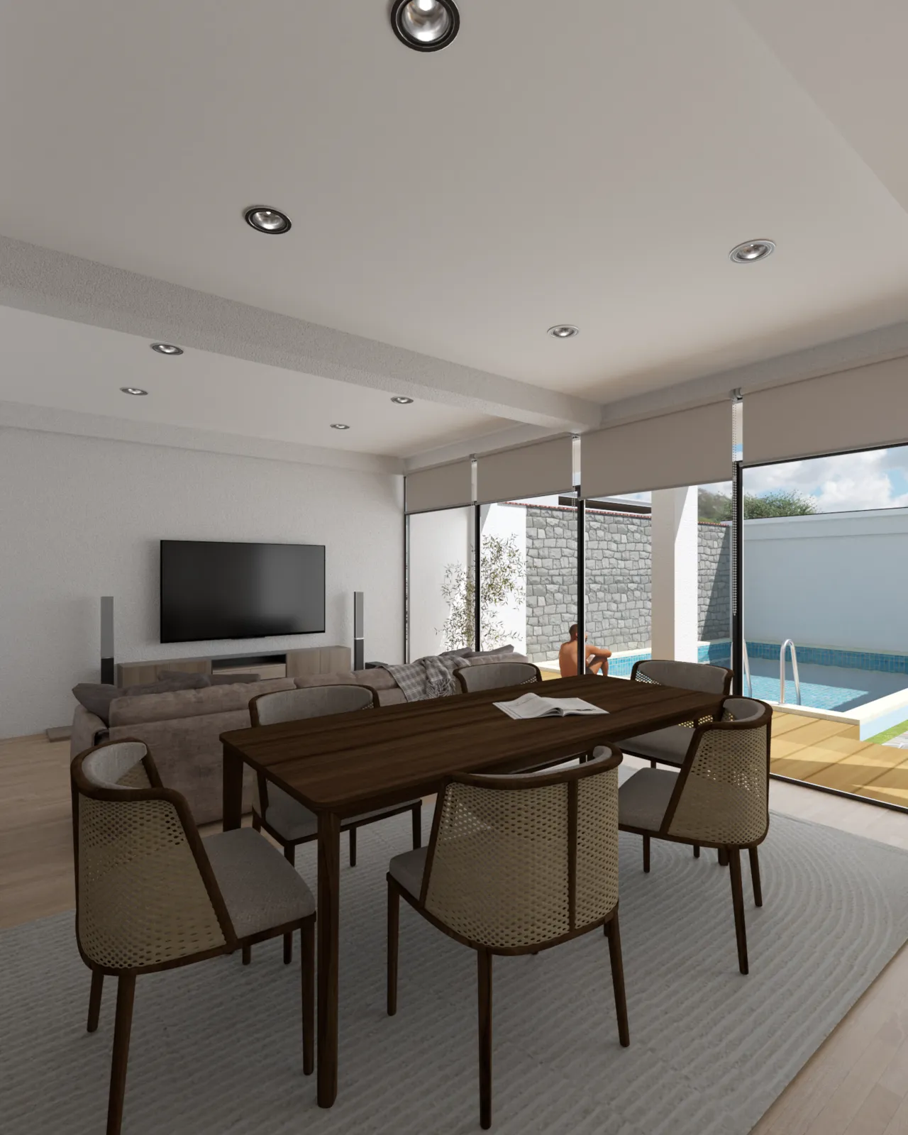 Render arquitectónico del proyecto Casa de Playa Cañete