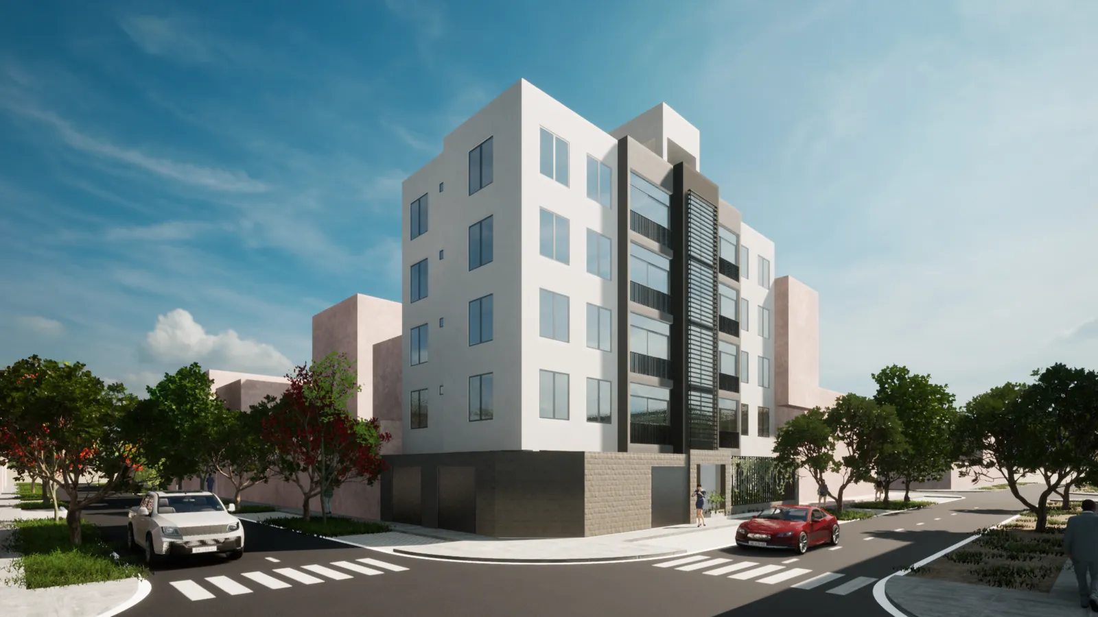 Render arquitectónico del proyecto Multifamiliar La Perla