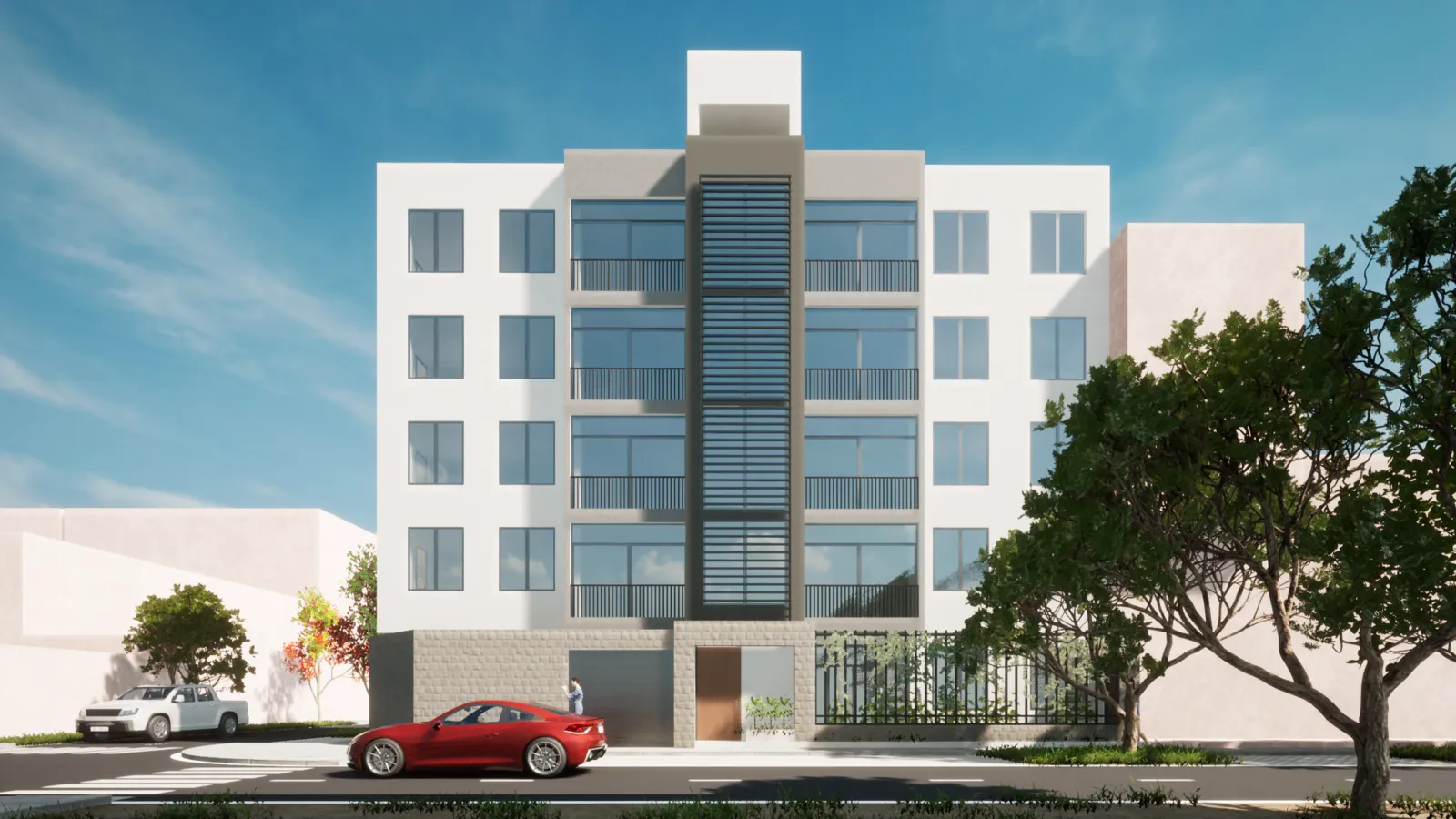 Render arquitectónico del proyecto Multifamiliar La Perla