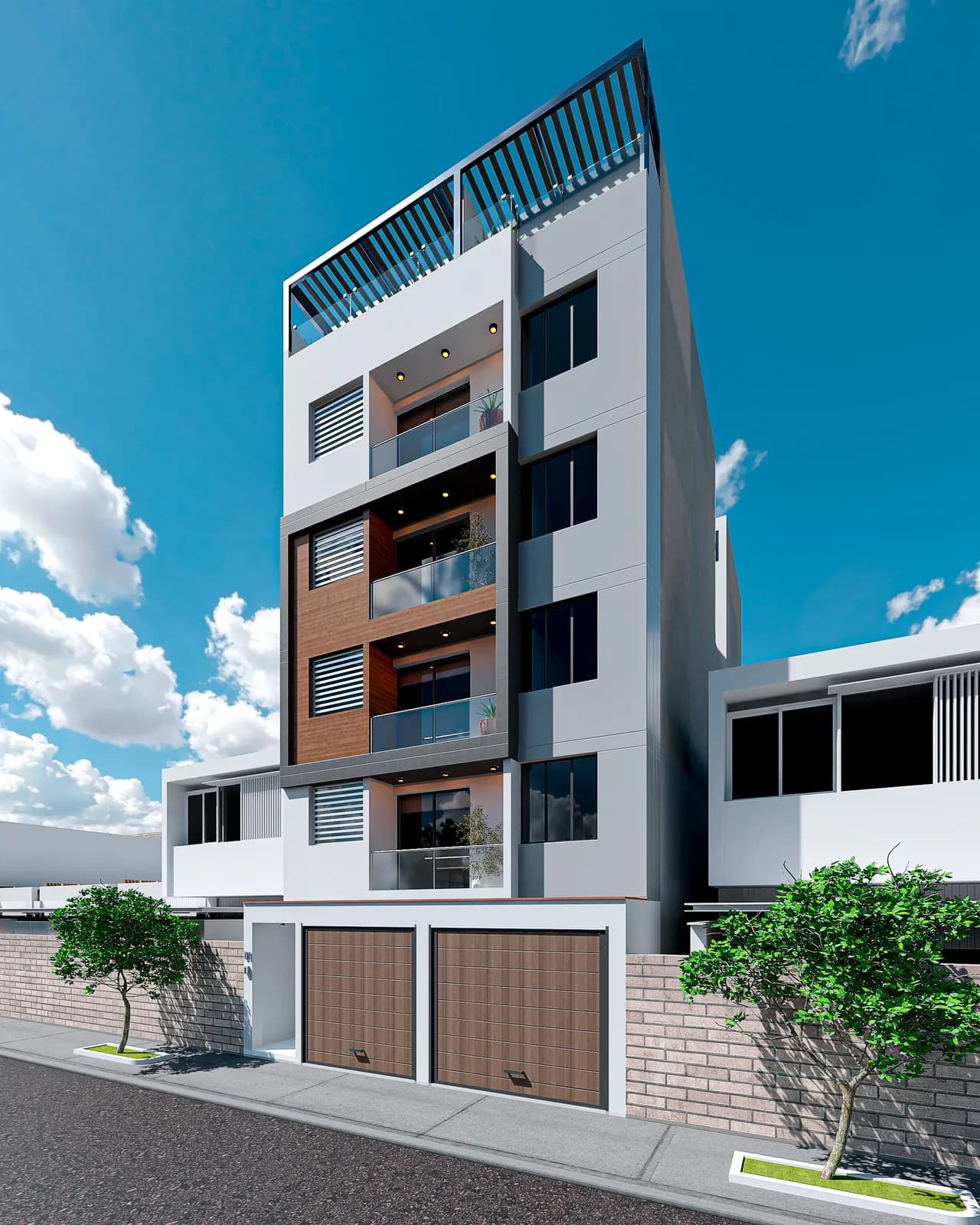 Render arquitectónico del proyecto Multifamiliar Santa Anita